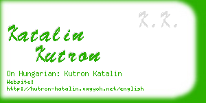 katalin kutron business card